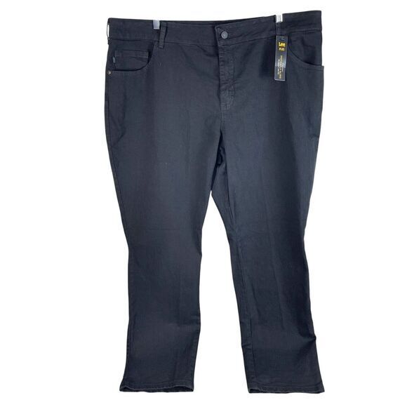NEW Lee Womens Instantly Slims Relaxed Fit Straight Leg High Rise Jeans Plus 24W - Picture 1 of 6